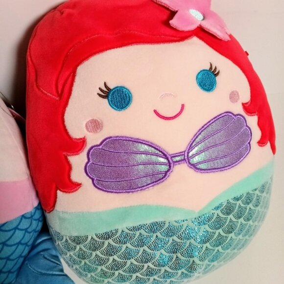 Squishmallow Plush Mermaid Bundle Ariel Flounder and Hello Kitty - Picture 7 of 8
